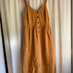 Linen blend midi dress